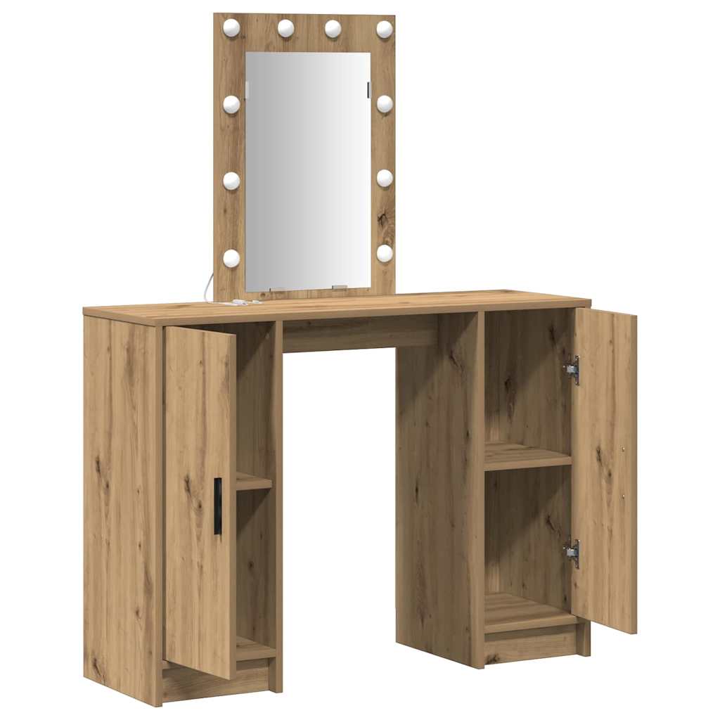 Schminktisch mit Speicher Braun 102 x 33 x 135 cm Holzwerkstoff