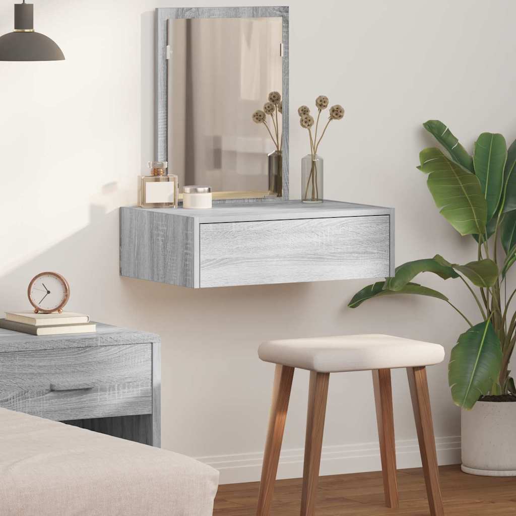 Schminktisch mit Schubladen Grau 60 x 40 x 70 cm Holzwerkstoff