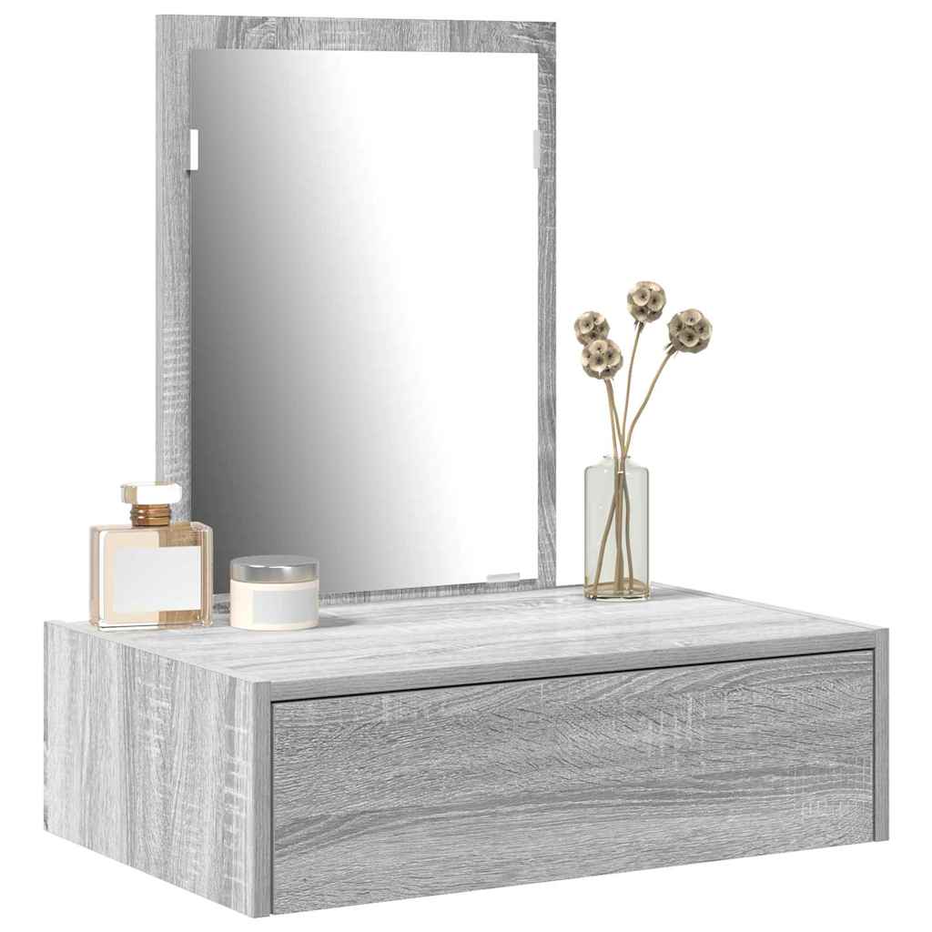 Schminktisch mit Schubladen Grau 60 x 40 x 70 cm Holzwerkstoff