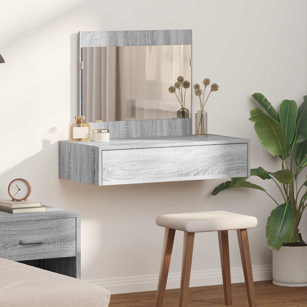 Schminktisch mit Schubladen Grau 83 x 40 x 70 cm Holzwerkstoff