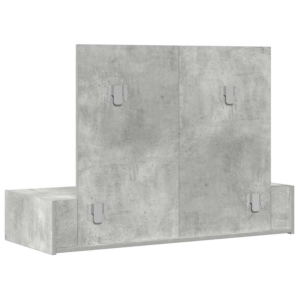 Schminktisch mit Schubladen Grau 100 x 40 x 70 cm Holzwerkstoff