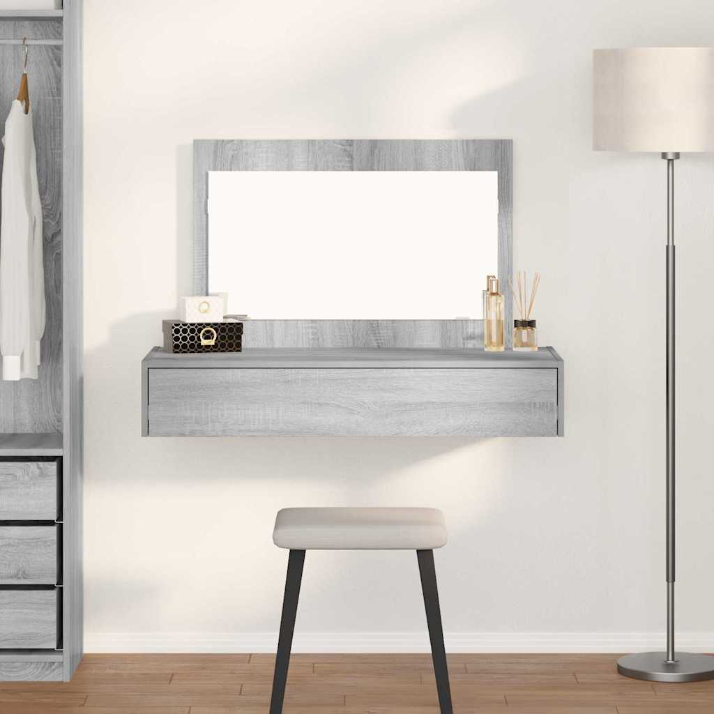 Schminktisch mit Schubladen Grau 100 x 40 x 70 cm Holzwerkstoff