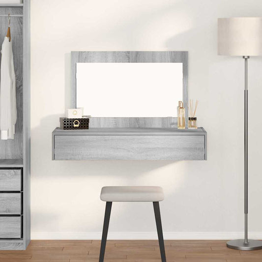 Schminktisch mit Schubladen Grau 100 x 40 x 70 cm Holzwerkstoff