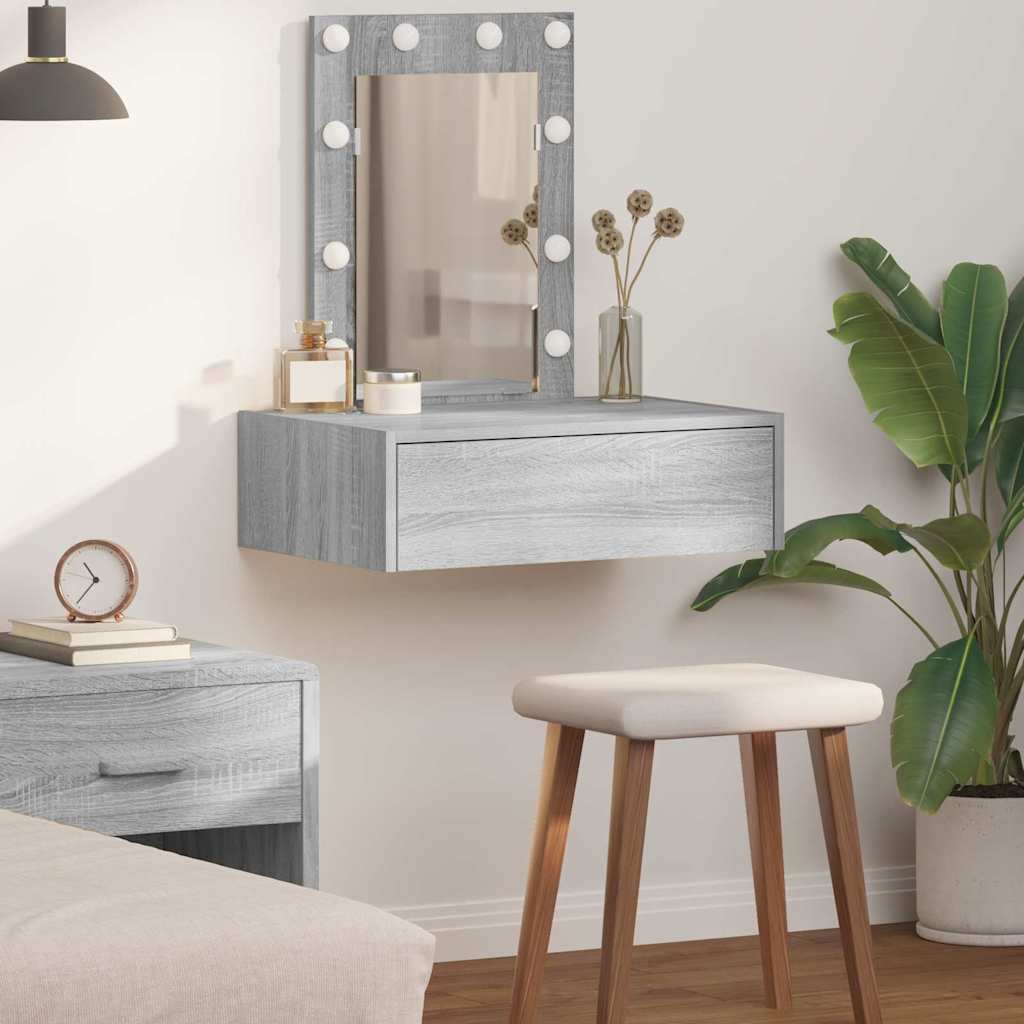 Schminktisch mit Schubladen Grau 60 x 40 x 70 cm Holzwerkstoff