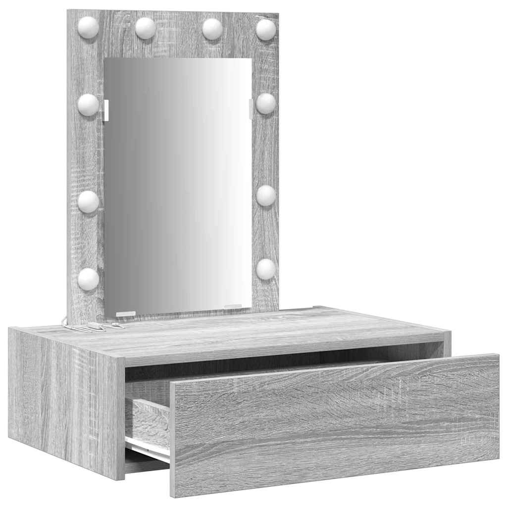 Schminktisch mit Schubladen Grau 60 x 40 x 70 cm Holzwerkstoff