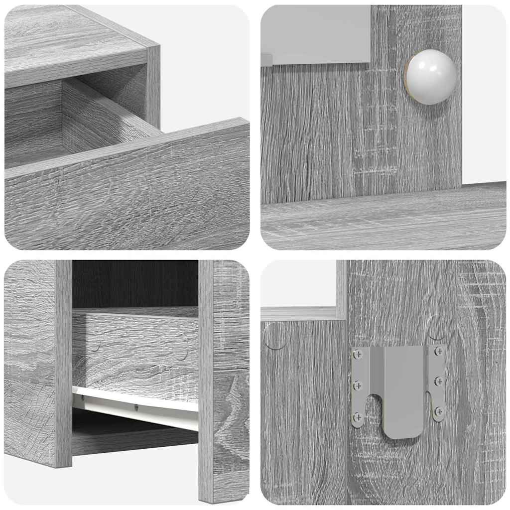 Schminktisch mit Schubladen Grau 83 x 40 x 70 cm Holzwerkstoff