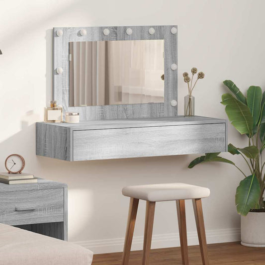 Schminktisch mit Schubladen Grau 100 x 40 x 70 cm Holzwerkstoff