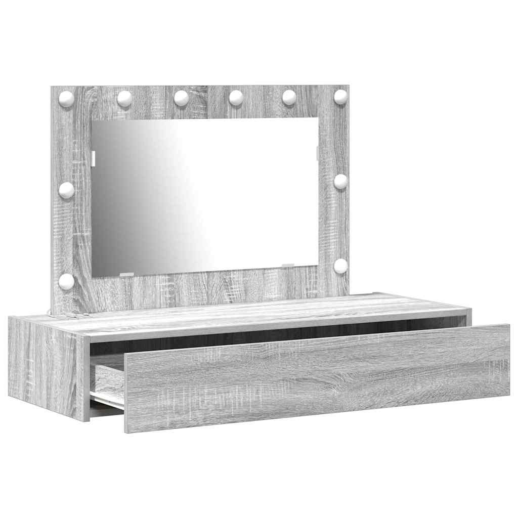 Schminktisch mit Schubladen Grau 100 x 40 x 70 cm Holzwerkstoff