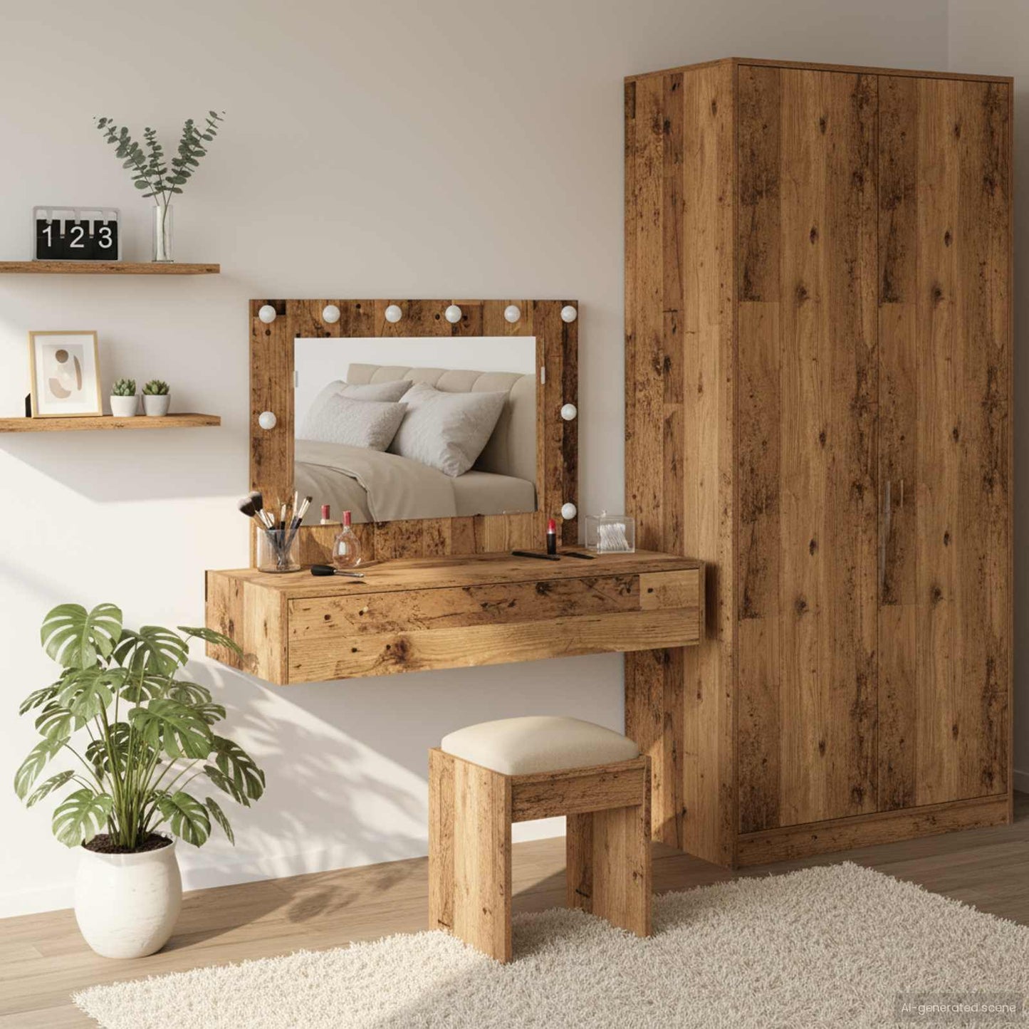 Schminktisch mit Speicher Braun 100 x 40 x 70 cm Holzwerkstoff