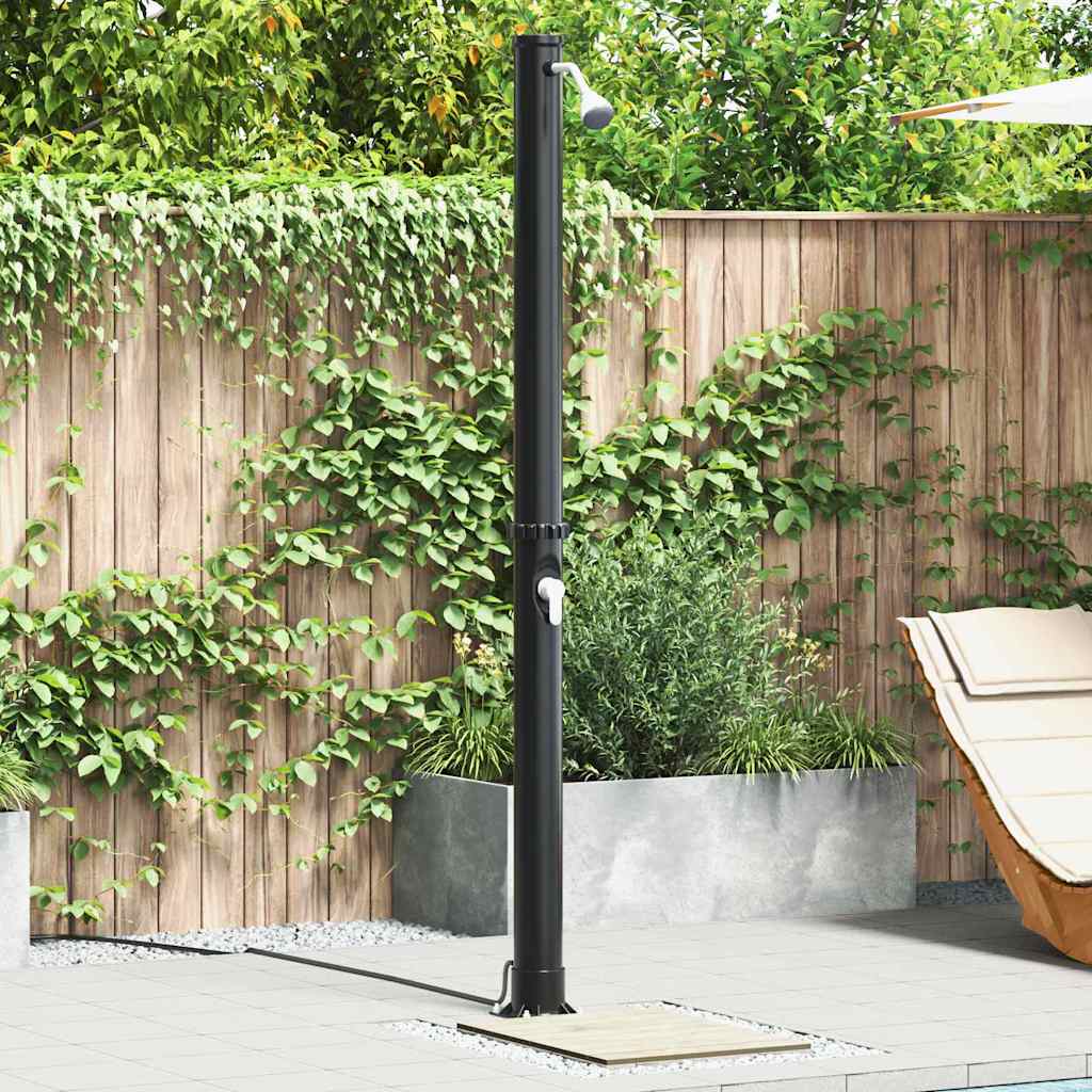 Outdoordusche mit Solar Schwarz 217 cm PVC, Aluminium