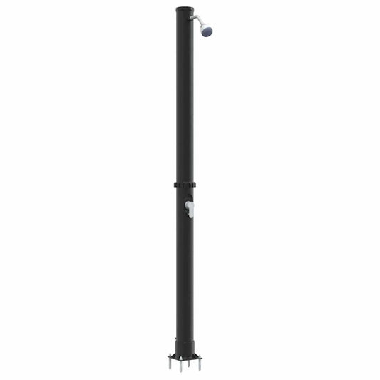 Outdoordusche mit Solar Schwarz 217 cm PVC, Aluminium
