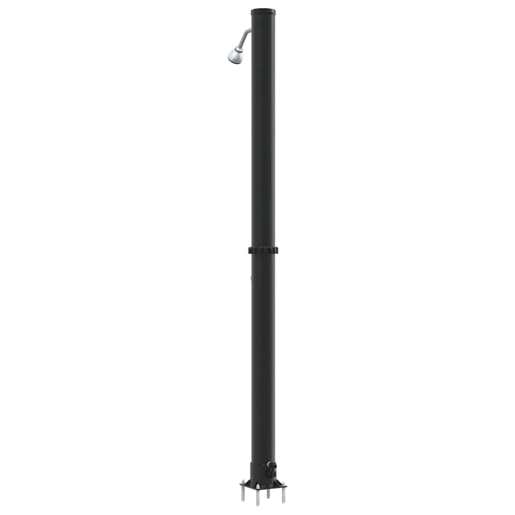 Outdoordusche mit Solar Schwarz 217 cm PVC, Aluminium