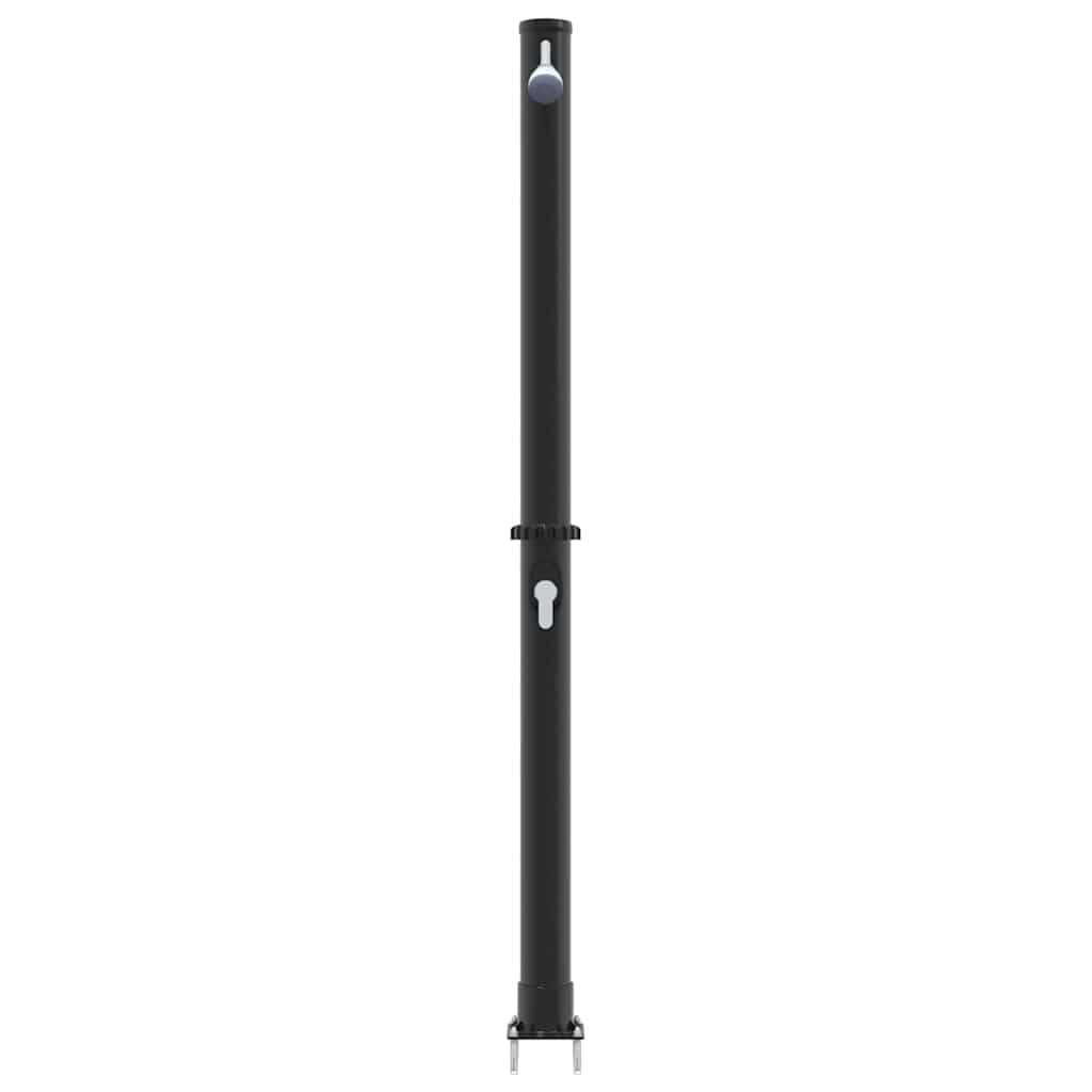 Outdoordusche mit Solar Schwarz 217 cm PVC, Aluminium