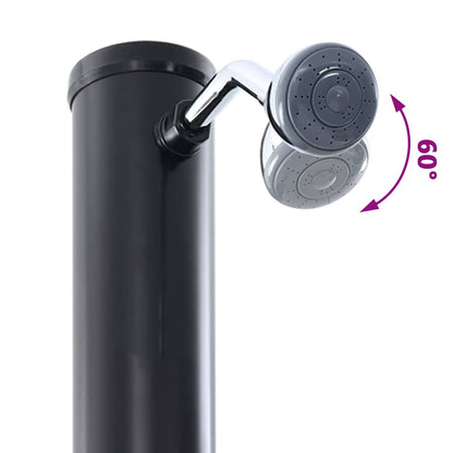 Outdoordusche mit Solar Schwarz 217 cm PVC, Aluminium