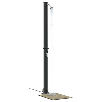 Outdoordusche mit Solar Schwarz 217 cm PVC, Aluminium