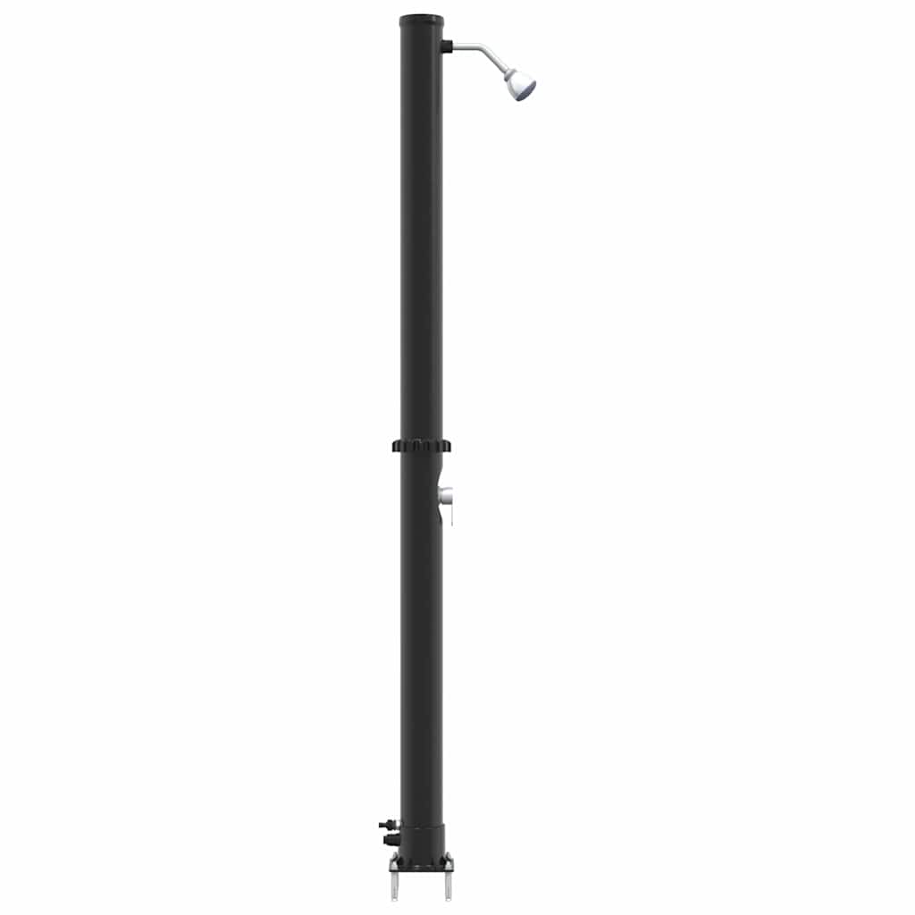 Outdoordusche mit Solar Schwarz 217 cm PVC, Aluminium