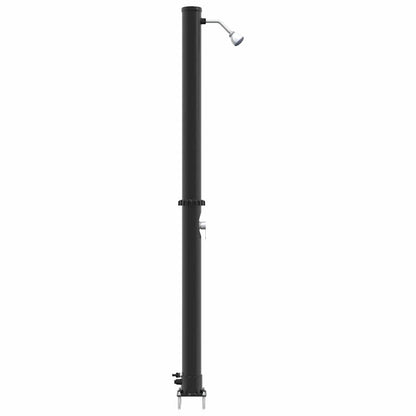 Outdoordusche mit Solar Schwarz 217 cm PVC, Aluminium