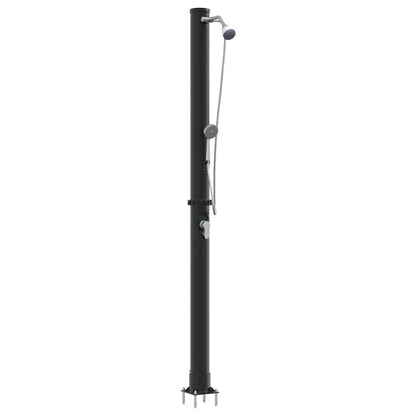 Outdoordusche mit Solar Schwarz 217 cm PVC und Aluminium