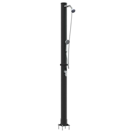 Outdoordusche mit Solar Schwarz 217 cm PVC und Aluminium
