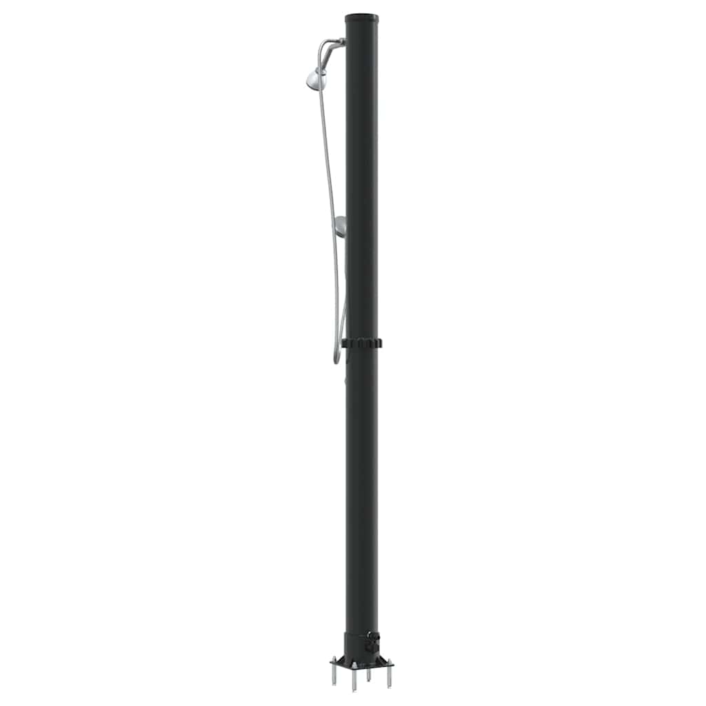 Outdoordusche mit Solar Schwarz 217 cm PVC und Aluminium