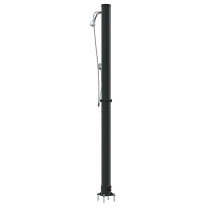 Outdoordusche mit Solar Schwarz 217 cm PVC und Aluminium
