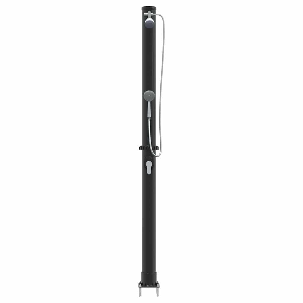 Outdoordusche mit Solar Schwarz 217 cm PVC und Aluminium
