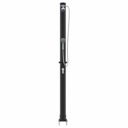 Outdoordusche mit Solar Schwarz 217 cm PVC und Aluminium
