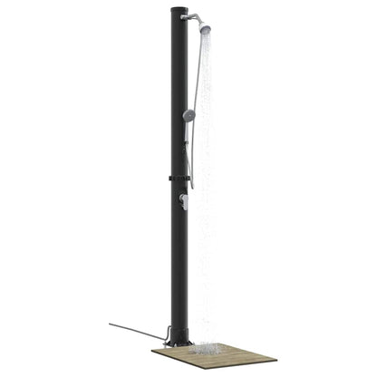 Outdoordusche mit Solar Schwarz 217 cm PVC und Aluminium