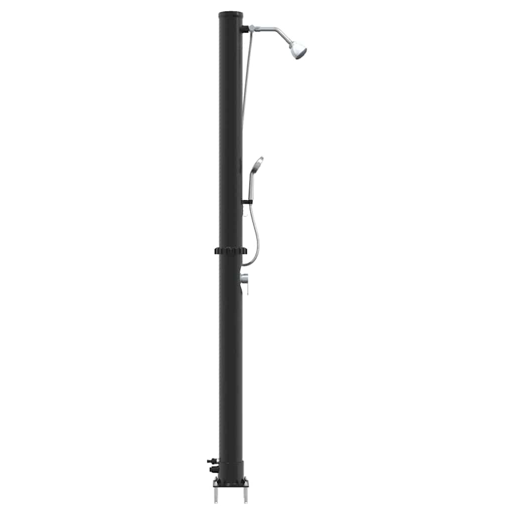 Outdoordusche mit Solar Schwarz 217 cm PVC und Aluminium