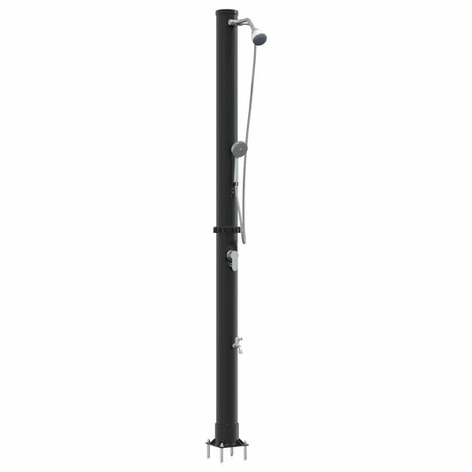 Outdoordusche mit Solar Schwarz 217 cm PVC, Aluminium
