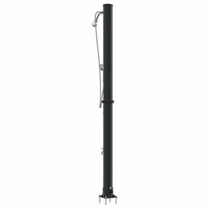 Outdoordusche mit Solar Schwarz 217 cm PVC, Aluminium