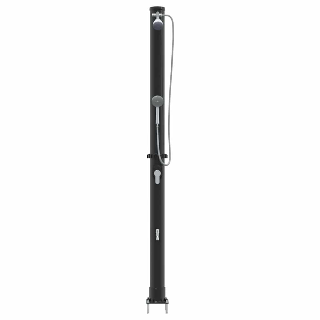 Outdoordusche mit Solar Schwarz 217 cm PVC, Aluminium