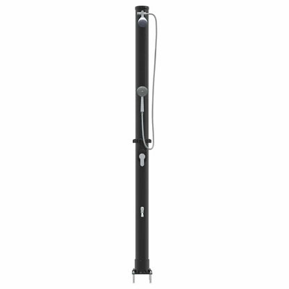 Outdoordusche mit Solar Schwarz 217 cm PVC, Aluminium