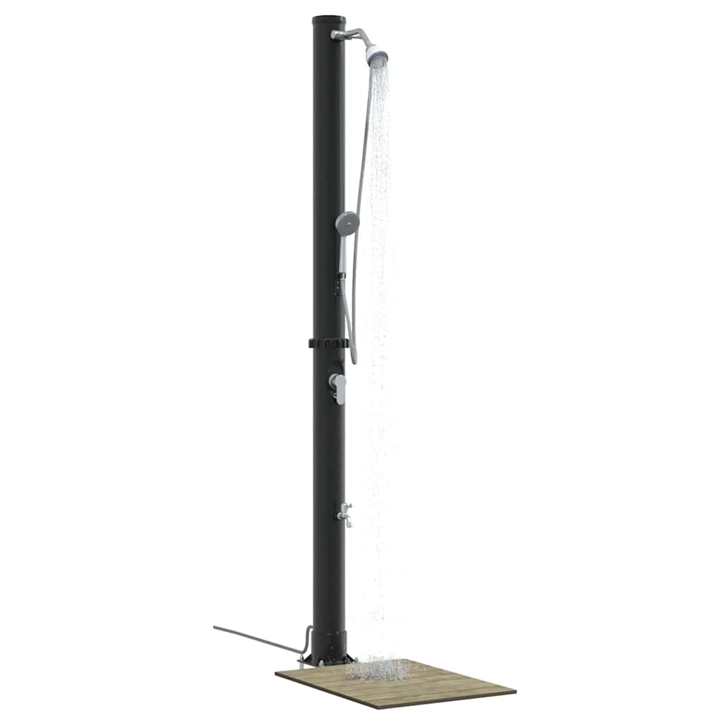 Outdoordusche mit Solar Schwarz 217 cm PVC, Aluminium