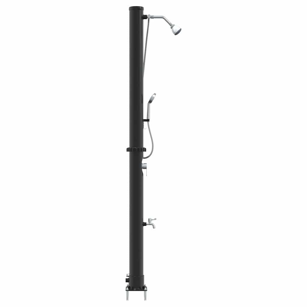Outdoordusche mit Solar Schwarz 217 cm PVC, Aluminium