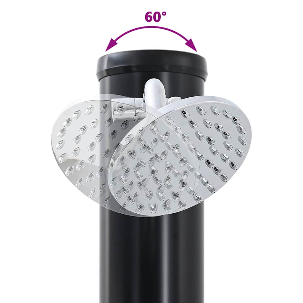 Outdoordusche mit Solar Schwarz 217 cm PVC und Aluminium
