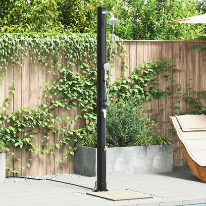 Outdoordusche mit Solar Schwarz 217 cm PVC und Aluminium