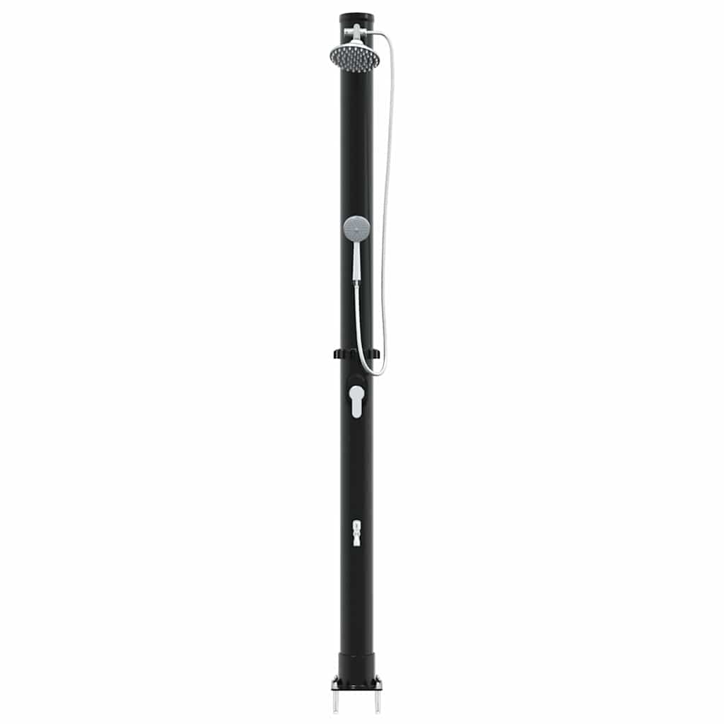 Outdoordusche mit Solar Schwarz 217 cm PVC und Aluminium