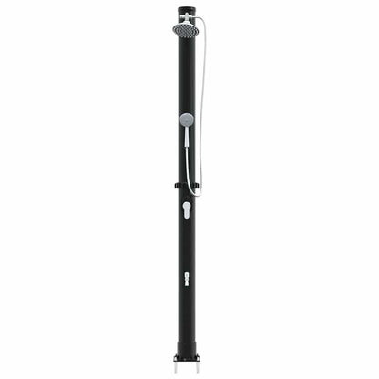 Outdoordusche mit Solar Schwarz 217 cm PVC und Aluminium