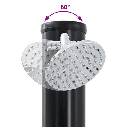 Outdoordusche mit Solar Schwarz 217 cm PVC und Aluminium