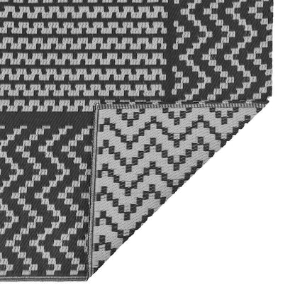Outdoor Teppich Schwarz und Grau 300 x 400 cm PP