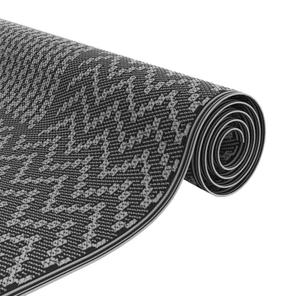 Outdoor Teppich Schwarz und Grau 250 x 400 cm PP