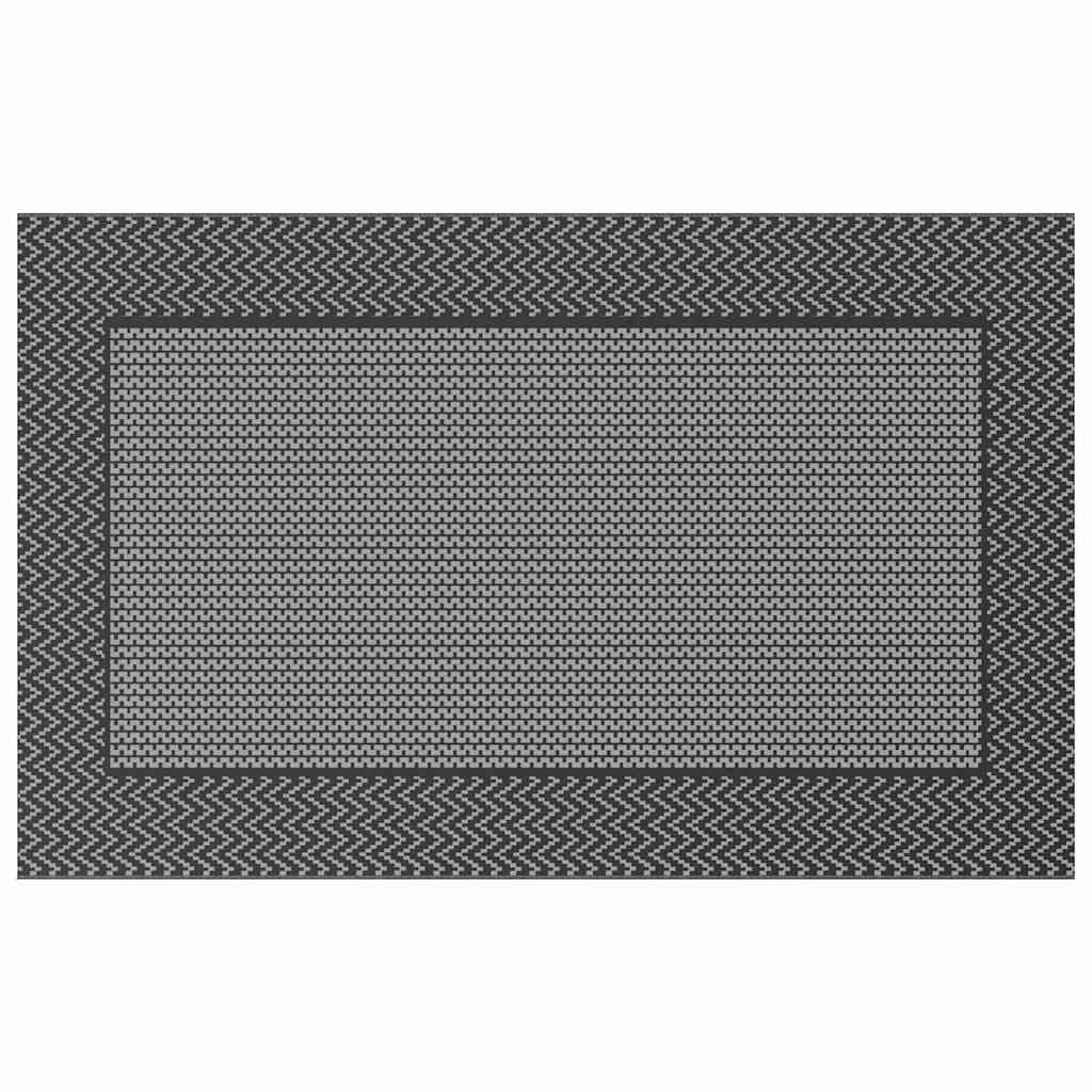 Outdoor Teppich Schwarz und Grau 250 x 400 cm PP
