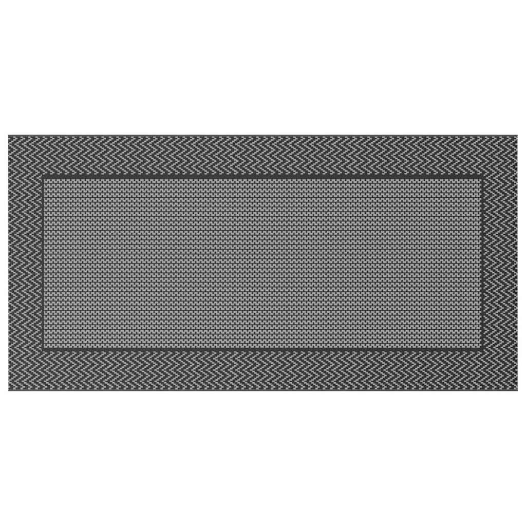 Outdoor Teppich Schwarz und Grau 250 x 500 cm PP
