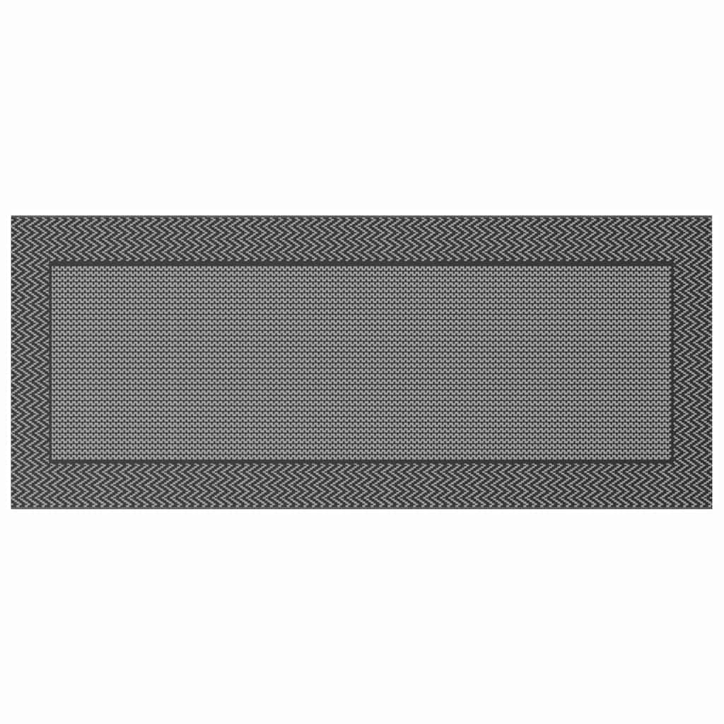 Outdoor Teppich Schwarz und Grau 250 x 600 cm PP