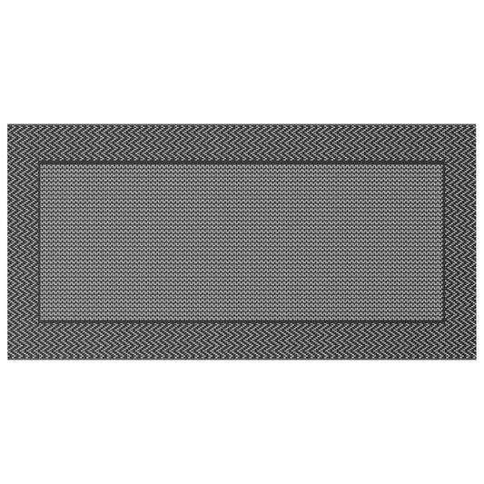 Outdoor Teppich Schwarz und Grau 300 x 500 cm PP