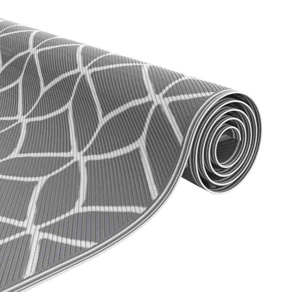 Outdoor Teppich ARAKIL Grau und Weiß 250 x 250 cm PP