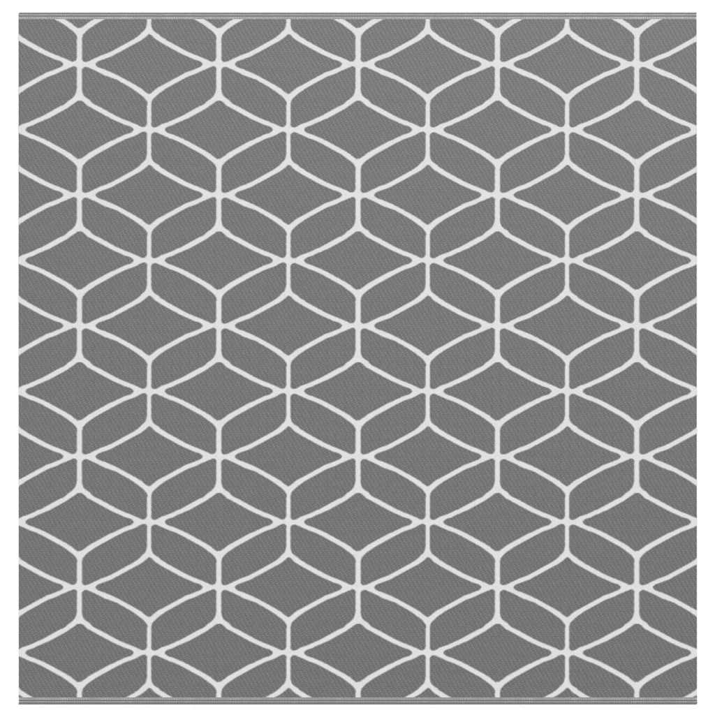 Outdoor Teppich ARAKIL Grau und Weiß 250 x 250 cm PP
