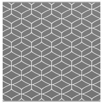 Outdoor Teppich ARAKIL Grau und Weiß 250 x 250 cm PP