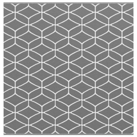 Outdoor Teppich ARAKIL Grau und Weiß 250 x 250 cm PP